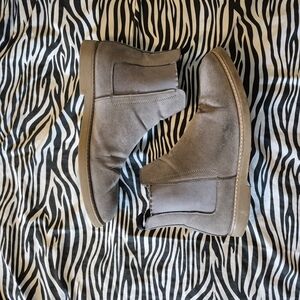 Gray Suede Chelsea Boots
